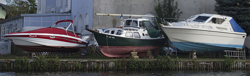 Boats in winter storage