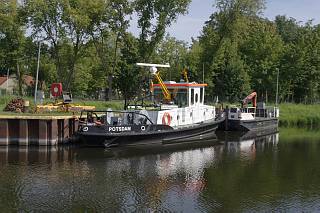 . Boot der Schifffahrtspolizei. Hafen