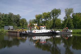 . Boot der Schifffahrtspolizei. Hafen